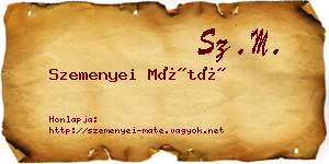 Szemenyei Máté névjegykártya