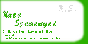 mate szemenyei business card